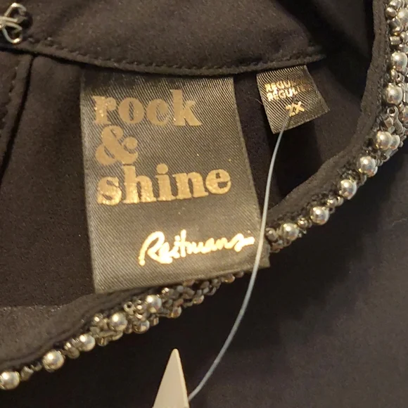 Black Chiffon with jeweled neckline - Picture 3 of 4